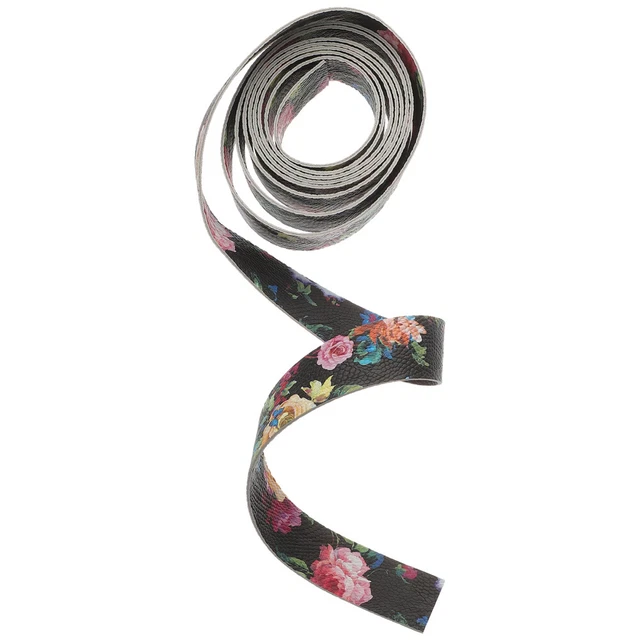 1 rollo hágalo usted mismo pulsera de cuero manualidades doble cara plana tiras de cuero PU patrón floral