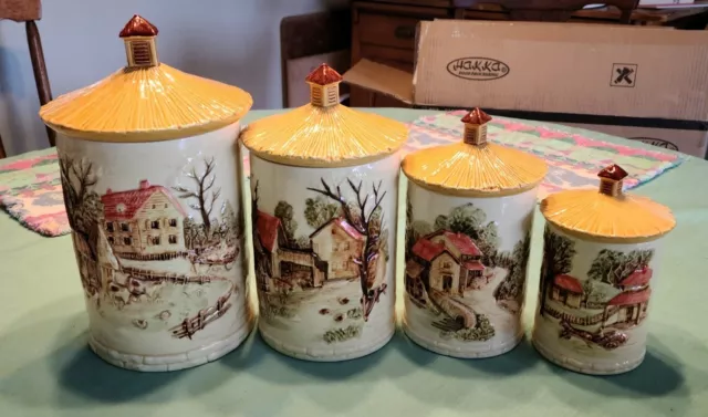 Sears Roebuck and co country farm canister set 1981