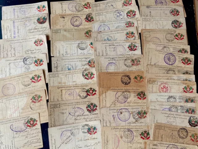 Lotto di 40 Cartoline Postali in Franchigia ww1 Brigata Caltanissetta 1916 1917