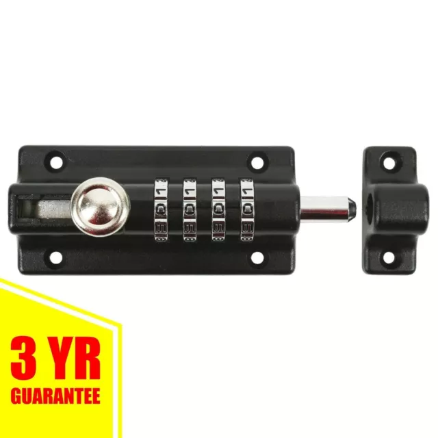 KEYLESS SLIDING LOCK BOLT Latch Catch Secure Extra Strong Tamper Proof External