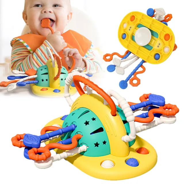 High Chair Suction Cup Sensory Toys, Fine Motor Skills Learning Pull String Toy