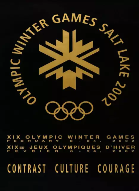 2002 Winter Olympics Salt Lake Utah USA Souvenir Guide Program w/Tearout  Poster