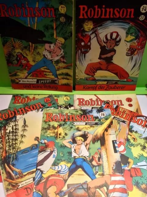 7 Stück Original Robinson Nr. 73 74 76 77 78 79 80 Gerstmayer Comic Sammlung Alt