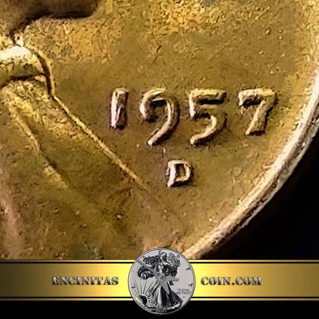 1957-D Lincoln Wheat Cent DDO-001 Doubled Die Obverse Toned RB Lustrous BU