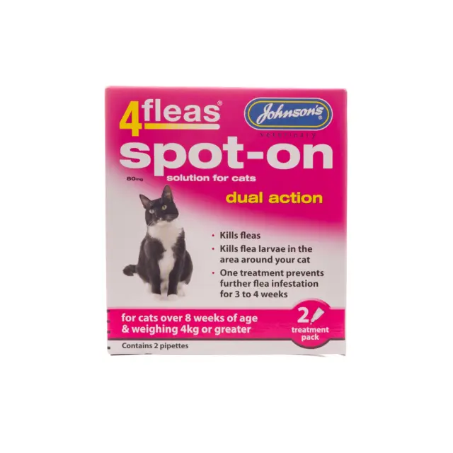 Johnson's 4Fleas Dual Action Spot on for Cats Over 4kg