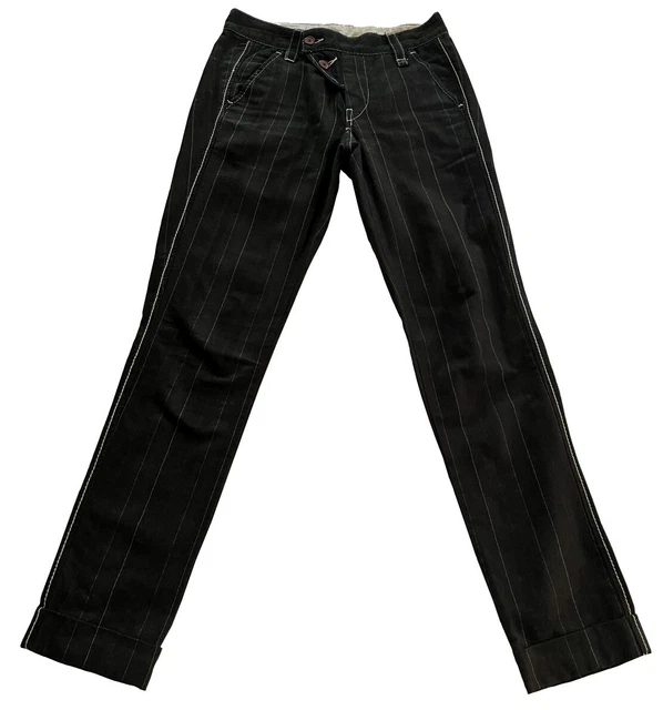 Pantalon Large Bleu à Rayures Marithé Et François Girbaud - Taille 36 - Occasion Très Bon état