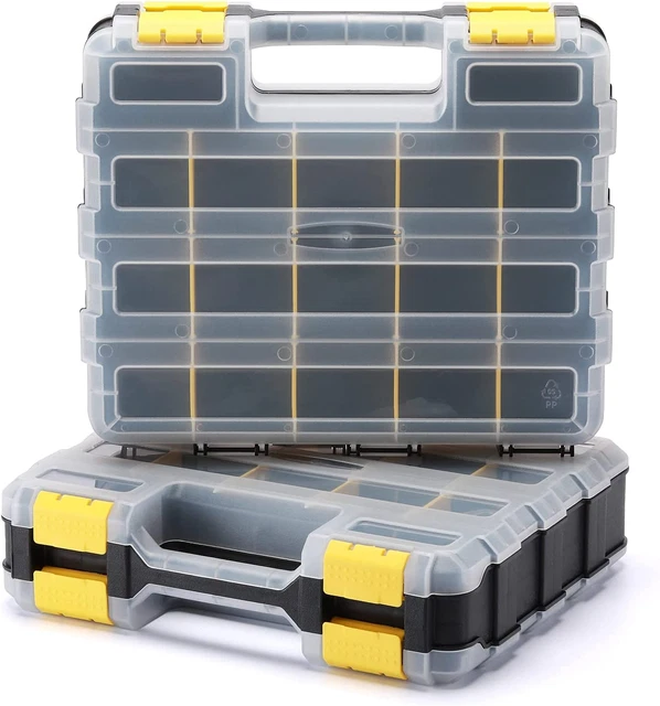2PCS Double Side Tool Organizer with Customizable/Removable Plastic Dividers, Ha