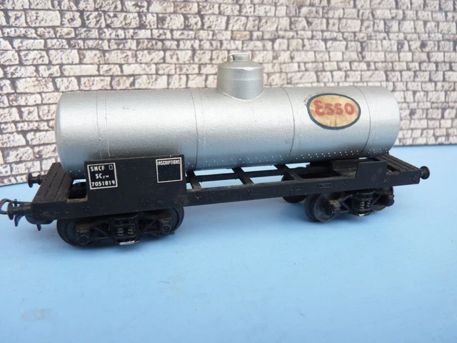 Wagon Citerne SMCF HO SNCF Esso Métal Argenté Avec Boîte – Époque 3