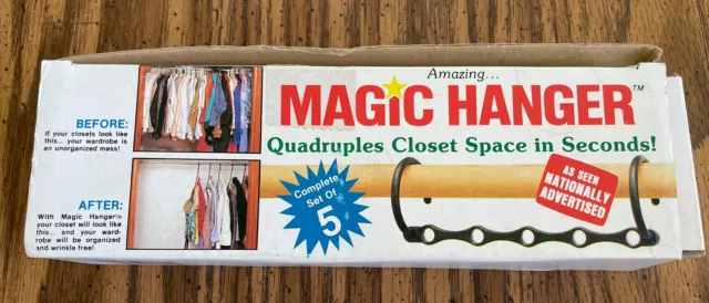 Amazing MAGIC HANGER Set of 5  Quadruples Closet Space In Seconds Complete Set