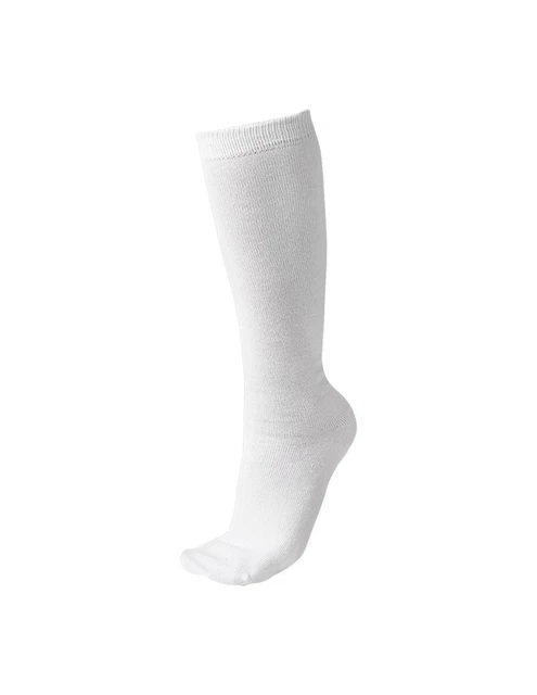 2 Pairs ELLEDUE Knee Socks Flat Knit Sock Uniform White Unisex
