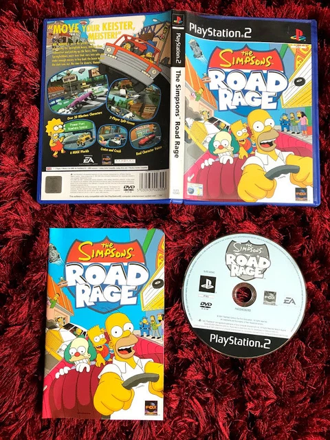 Jeu PS2 The Simpsons: Road Rage - Version FR Complète, En Très Bon état (boîte, Notice)
