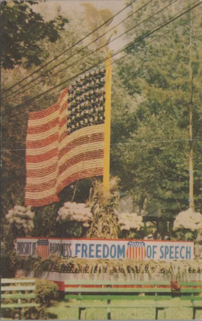 Postcard Flag Labor Day Decoration Dorney Park Allentown PA 1944