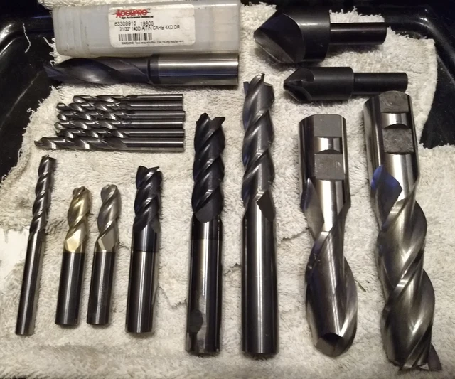 USA Machinist tooling Coated & uncoated Carbide, HSS, End Mill, Drills, Lot Used