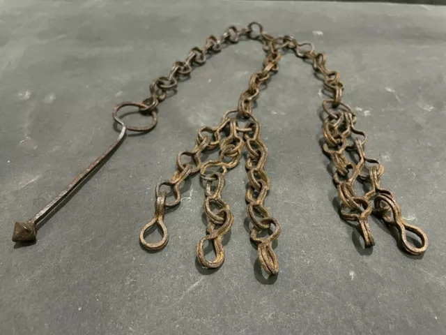 Old Vintage Rare Handmade Unique Rustic Iron Lamp Chain, For Multipurpose Use