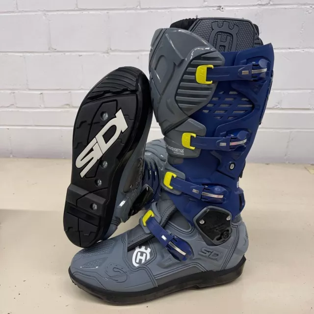 SIDI Crossfire 3 SRS Moto Boot Men's Size US 8.5 Grey/Blue