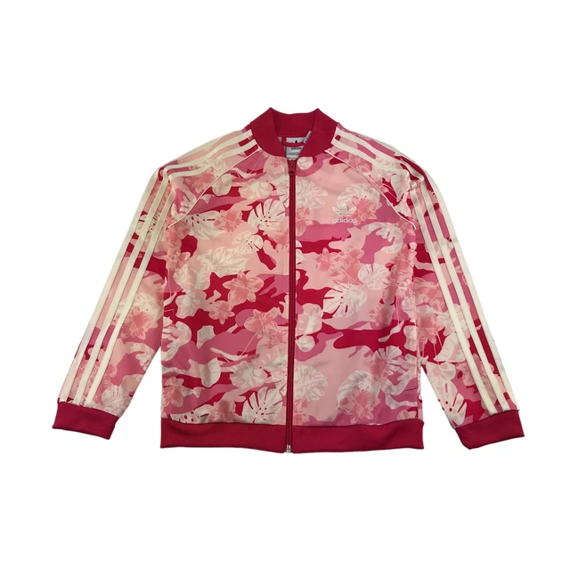 Felpa Adidas età 9 rosa fucsia floreale track top