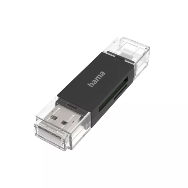 Hama USB Kartenleser Card Reader OTG USB-A 2.0 Micro-USB für SD/SDHC/XC microSD