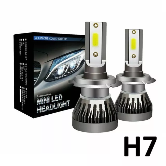 2 X H7 LED Phare 200W 20000LM Hi/ Bas Ampoules Faisceau 6000K Canbus Erreur Kits