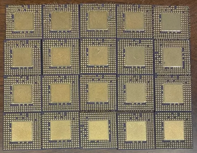 Lot of 20 High Yielding Gold Cap Motorola CPUs for Gold Recovery/Scrap