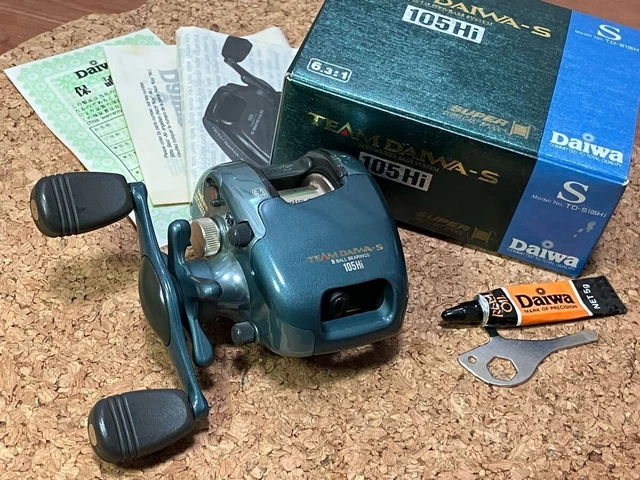 DAIWA TEAM S 105Hi Spinning Reel with Box, Rare Vintage