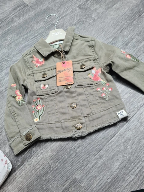 BABY GIRL MANTARAY KHAKI Denim Jacket HUMMING BIRD CACTUS 12 18