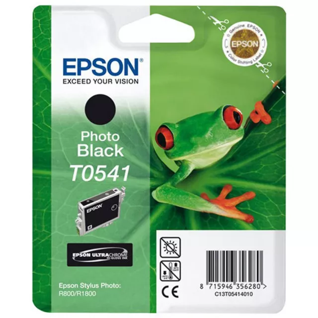 Genuine Epson T0541 Frog Photo Black Ink Cartridge, TO541, Stylus R800, R1800