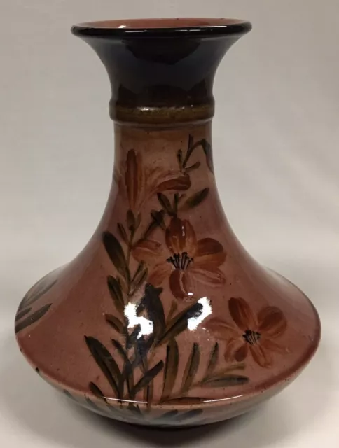 Vintage Circa 1920’s Art and Crafts Pottery Vase Hand Painted in Floral Design