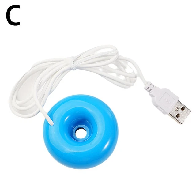 Blue Mini USB Donut Humidifier Float Ultrasonic Mist Makers Aroma Diffuser Ho H0