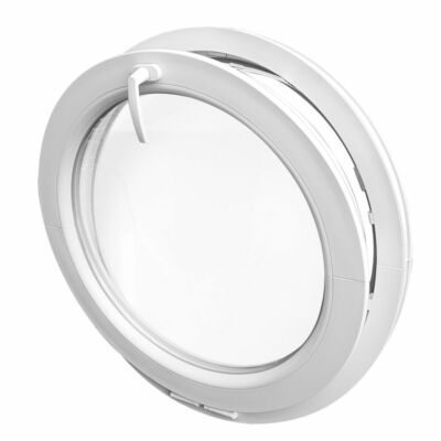 VEKA Fenêtre demi cercle fixe PVC blanc demi lune 60 x 30 cm 