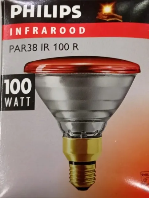 Philips Lampada Termica A Infrarossi PAR38 IR 100W ROSSA Attacco E27