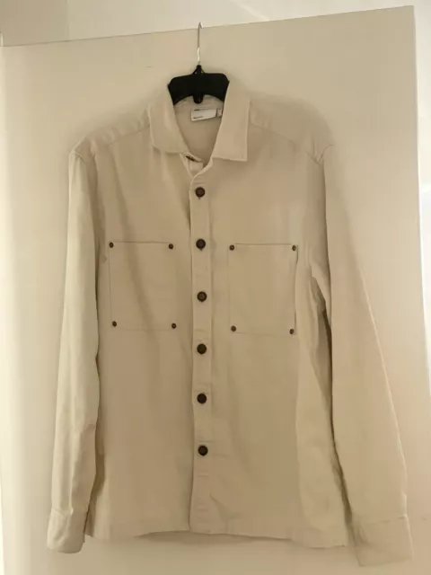 Men ASOS Cream Denim Shirt Size Medium