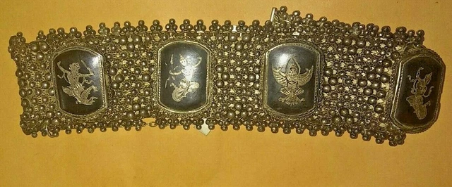 Thai Nakon Thainakon Siam Thailand sterling silver Thai Dancers bracelet (FC1-1)
