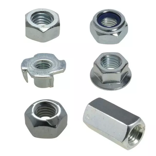 M6 (6mm) x 1.00 pitch NUTS Metric Coarse Zinc Plated