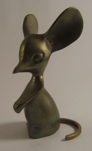 Vintage Brass Big Eared Mouse Figurine