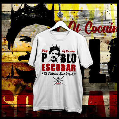 Pablo Escobar T-Shirt King of Cocaine Plata O Plomo El Patron Del Mal Gangster