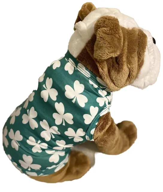 New Dog St Patrick Tshirt Shamrocks Lucky Costume Green Pet Clothes