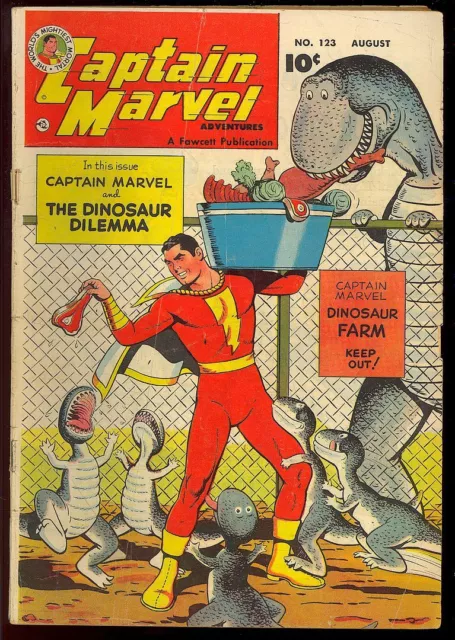 Captain Marvel Adventures #123 Golden Age Shazam Fawcett Comic 1951 GD-VG