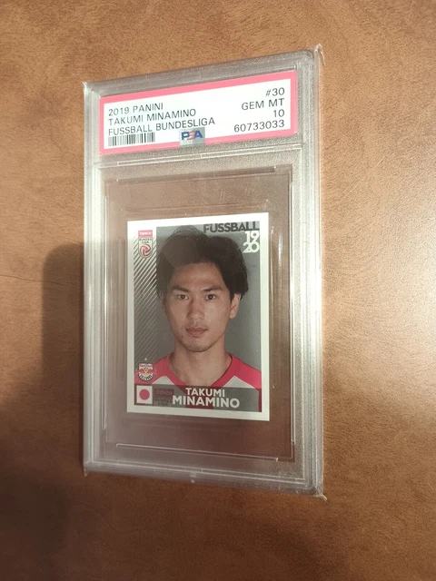 2019 Panini Fussball Bundesliga Takumi Minamino Rookie PSA 10 Sticker RC Austria