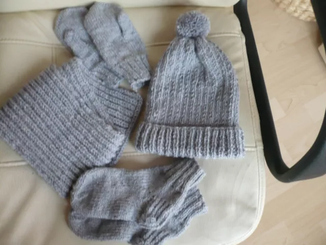 Baby Kleidung Socken Mütze Schal Handschuhe Strick Wollmischgarn für 12-24 Mon.