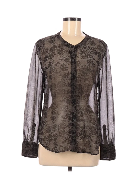 W.G.B. by Walter Baker Women Black Long Sleeve Blouse S