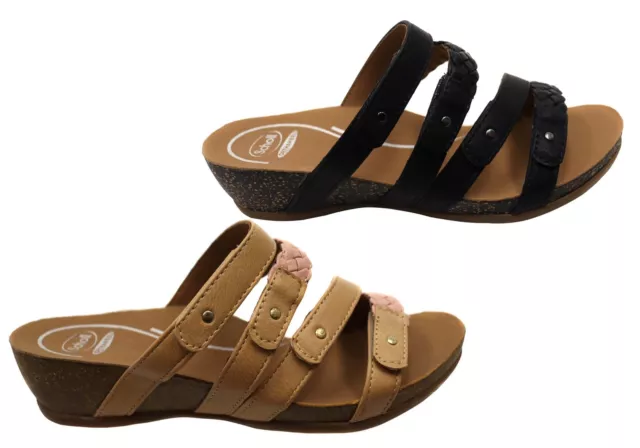 Scholl Orthaheel Jane Womens Comfortable Wedge Slides Sandals - Rubber