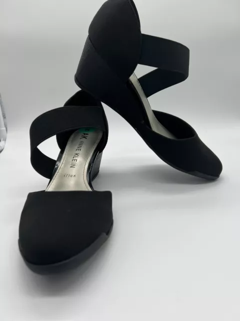 ANNE KLEIN AK Flex Wedge Heel Closed Toe Size 8 Black Shoes New $45.00 ...