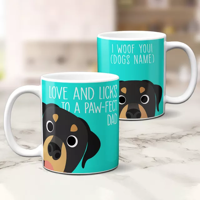 Personalised Rottweiler Mug Pet Cup Fathers Day Dog Valentines Day 2022 CPD50 2