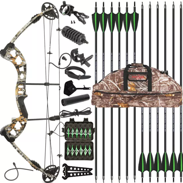 Bogenschießen Compoundbogen Set 30-55lbs Einstellbar Sportbogen Erwachsene Jagd