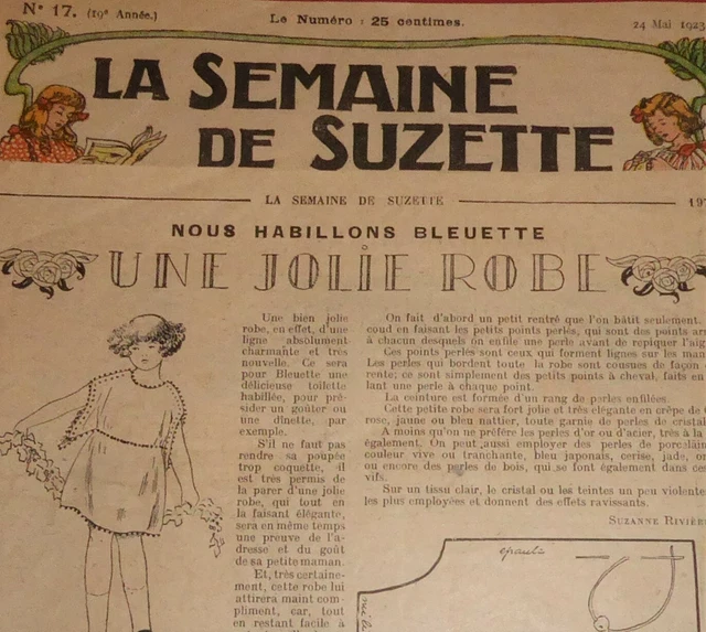 Vêtement Pour Poupée Bleuette, Taille D'époque, Fabrication Française Années 1920