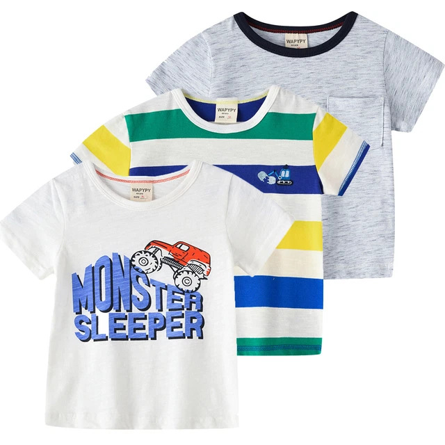 Toddler Short Sleeve Boys Girls Cartoon Fashion Prints Tops T Shirt For