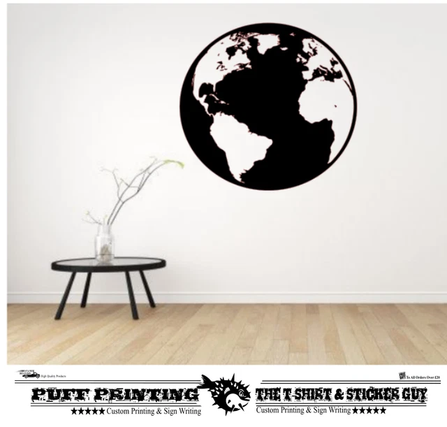 MAP OF THE WORLD GLOBE wall art Stickers office bedroom large vinyl