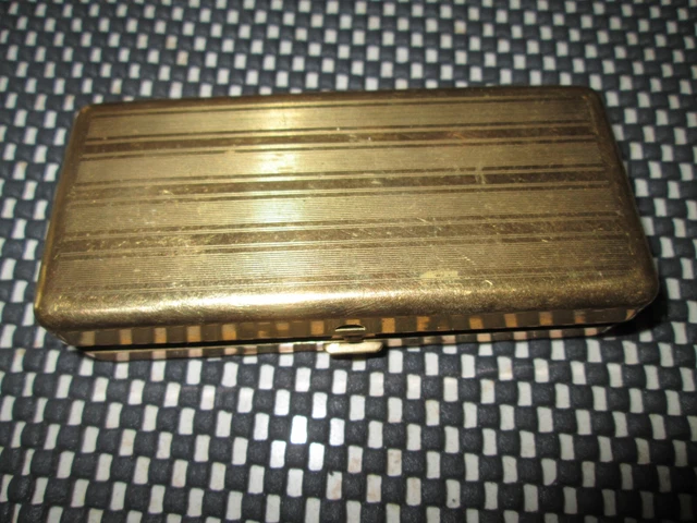 Standard Gillette 30's Goodwill DE Safety Razor w/Ball End Gold Tone & Case 1914