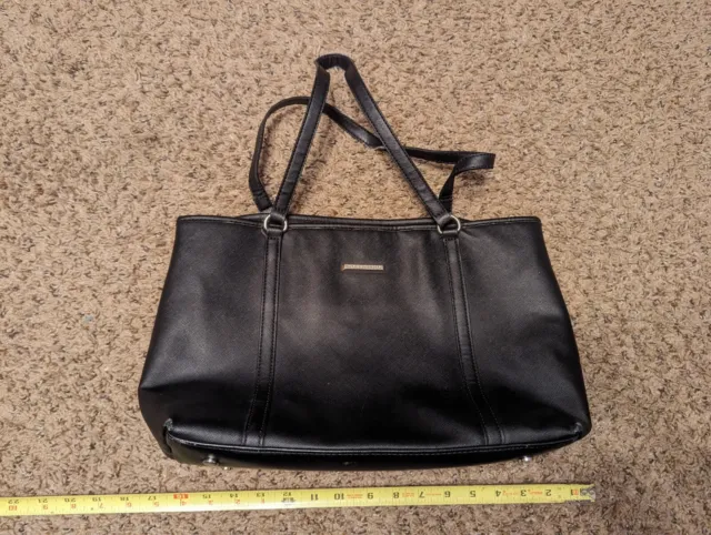 Dana Buchman Black Faux Pebbled Leather Tote Bag Shoulder Purse