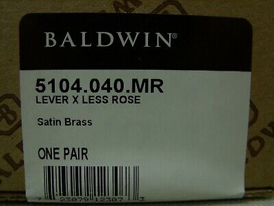 Baldwin Ornate Estate Lever Less Rose - Satin Brass - 5104.040.Mr - Full Pair